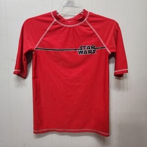 NWOT Rash Guard Swim Coverup Large‎ Red Star Wars Board Shirt Beach C365